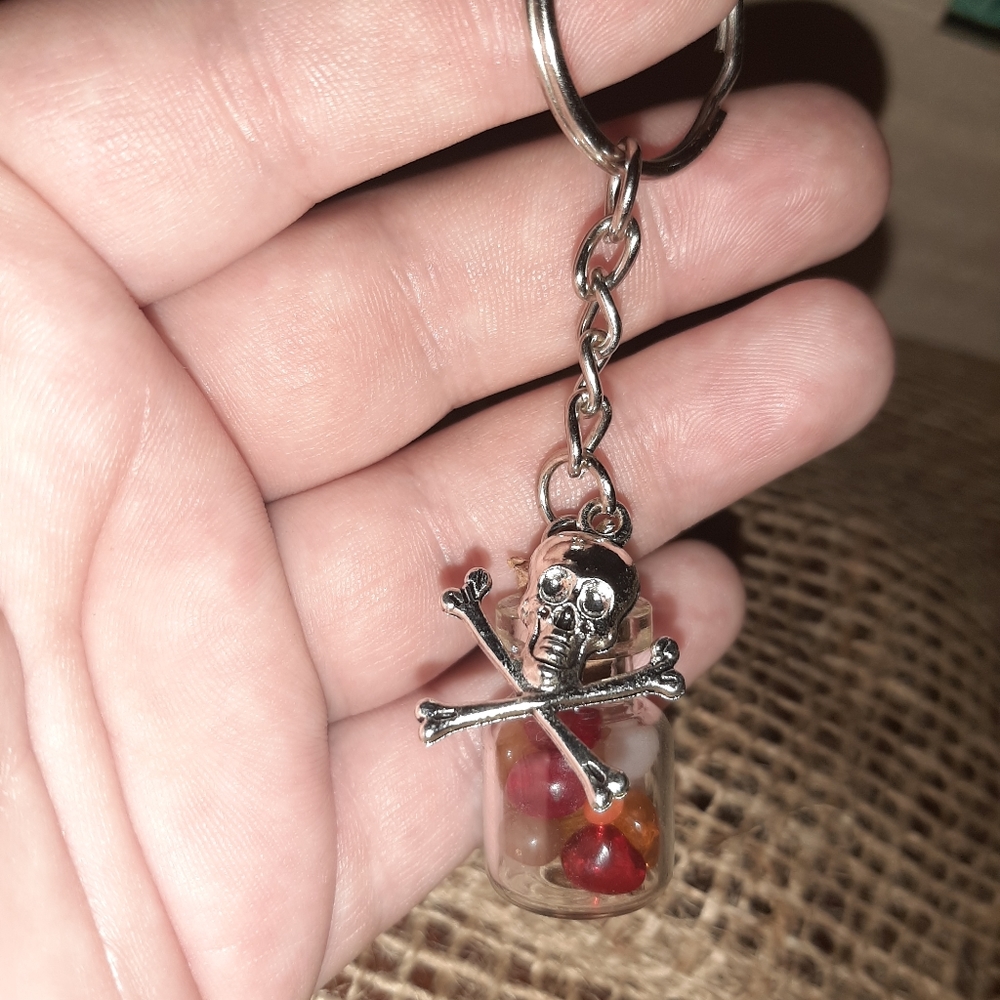 Handmade Glass Bottle Keychain